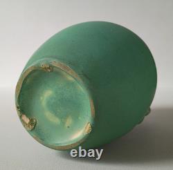 American Arts & Crafts Matte Green Two Handle 8 Vase