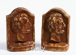 American Arts & Crafts Pottery Bookends Abraham Lincoln Circa 1910