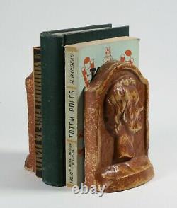 American Arts & Crafts Pottery Bookends Abraham Lincoln Circa 1910