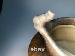 Amphora Austrian Art Nouveau Figural Bowl Old Arts and Crafts Pottery Vase