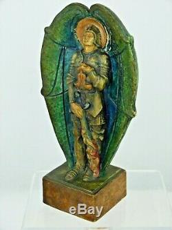 An Extremely Rare Compton Pottery Archangel St Michael Arts & Crafts Figure