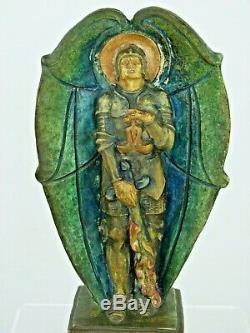 An Extremely Rare Compton Pottery Archangel St Michael Arts & Crafts Figure