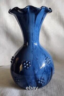 Antique 1890's English Arts and Crafts Elton Sunflower Pottery 6 Vase