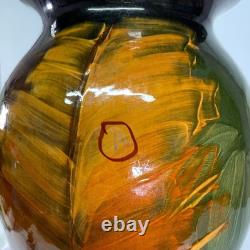 Antique 1895-1910 Arts & Crafts Hand Painted Pottery Jardiniere Pedestal Base