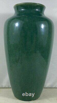 Antique 1900's Large Green Glaze Arts & Crafts Pottery Vase Zanesville, OH