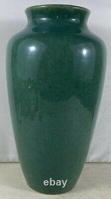 Antique 1900's Large Green Glaze Arts & Crafts Pottery Vase Zanesville, OH