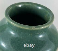 Antique 1900's Large Green Glaze Arts & Crafts Pottery Vase Zanesville, OH