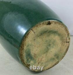 Antique 1900's Large Green Glaze Arts & Crafts Pottery Vase Zanesville, OH