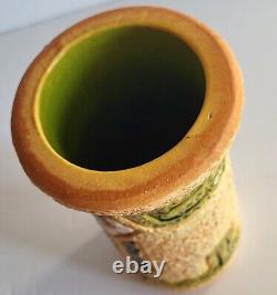 Antique 1916 Roseville Pottery Arts & Crafts Mostique 8 Vase Tan & Green Minty