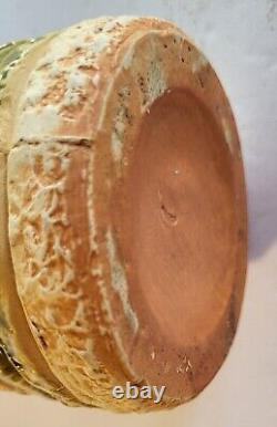 Antique 1916 Roseville Pottery Arts & Crafts Mostique 8 Vase Tan & Green Minty