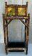 Antique 19th C. English Arts & Crafts Tiled Tortoise Shell Bamboo Umbrella Stand