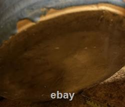 Antique ARTS & Crafts Zanesville Pottery Glazed MATTE BLUE Umbrella Stand 20