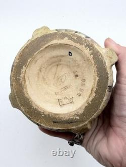 Antique Amphora Austria Art Pottery Vase w Handles Rose Floral Arts & Crafts