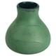 Antique Art & Crafts Matte Green Bulbous Pottery Vase Signed C1910