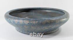 Antique Arts & Crafts Blue Art Pottery Low Bowl Unsigned