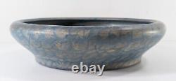 Antique Arts & Crafts Blue Art Pottery Low Bowl Unsigned