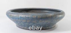 Antique Arts & Crafts Blue Art Pottery Low Bowl Unsigned