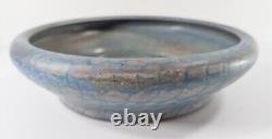 Antique Arts & Crafts Blue Art Pottery Low Bowl Unsigned