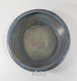 Antique Arts & Crafts Blue Art Pottery Low Bowl Unsigned