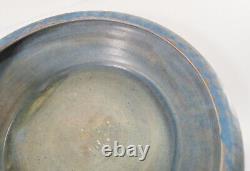 Antique Arts & Crafts Blue Art Pottery Low Bowl Unsigned