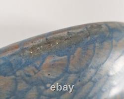 Antique Arts & Crafts Blue Art Pottery Low Bowl Unsigned