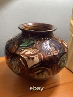 Antique Arts & Crafts Danish Ceramic Vase by Herman A. Kähler, Signed
