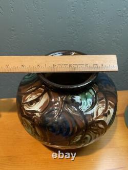 Antique Arts & Crafts Danish Ceramic Vase by Herman A. Kähler, Signed