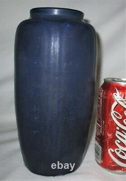 Antique Arts & Crafts Dark Blue Sign Hampshire Art Pottery Cut Flowers Vase Mint