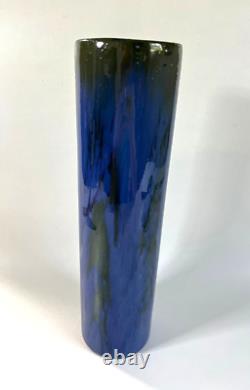 Antique Arts & Crafts Fulper Pottery Tall Cylinder Vase 13.5