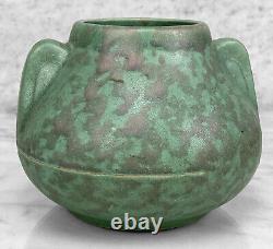 Antique Arts & Crafts Green Glazed Art Deco Handle Jardiniere Vase