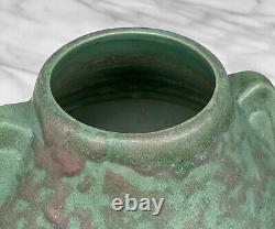 Antique Arts & Crafts Green Glazed Art Deco Handle Jardiniere Vase