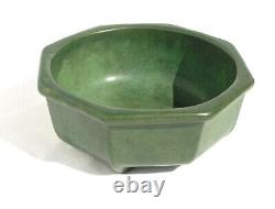 Antique Arts & Crafts Matte Green Eight Sided Art Pottery Bowl Mission Era