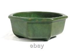 Antique Arts & Crafts Matte Green Eight Sided Art Pottery Bowl Mission Era