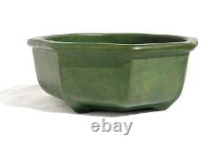 Antique Arts & Crafts Matte Green Eight Sided Art Pottery Bowl Mission Era