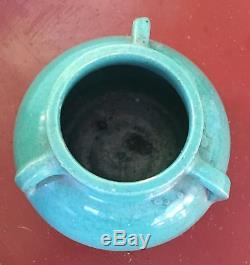 Antique Arts & Crafts Mission Turquoise Pottery Vase Tyg 1910 Urn Early 20th c