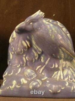 Antique Arts Crafts Mission Usa Matte Green Rookwood Art Pottery Bird Bookends