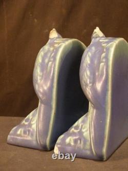 Antique Arts Crafts Mission Usa Matte Green Rookwood Art Pottery Bird Bookends