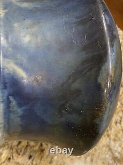 Antique Arts & Crafts Period Matte Blue Glaze Pottery Jardiniere Pottery