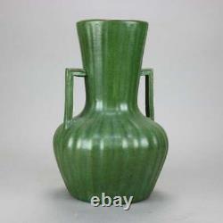 Antique Arts & Crafts Peters & Reed Bulbous Reeded & Handled Pottery Vase, c1910