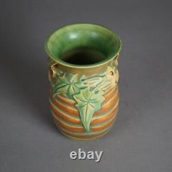 Antique Arts & Crafts Roseville Luffa Pattern Pottery Vase C1930