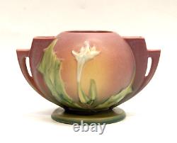 Antique Arts & Crafts Roseville Pottery 305-6 Thornapple Pattern Vase In Pink