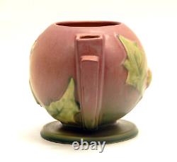 Antique Arts & Crafts Roseville Pottery 305-6 Thornapple Pattern Vase In Pink