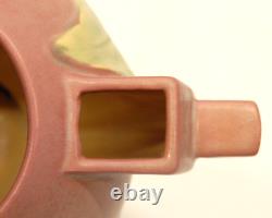 Antique Arts & Crafts Roseville Pottery 305-6 Thornapple Pattern Vase In Pink