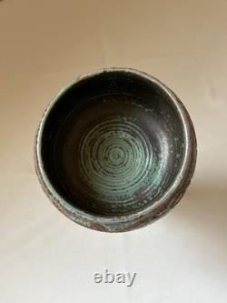 Antique Arts Crafts Studio Pottery Chalice Grape Vine Motif Hand Thrown 1905-25