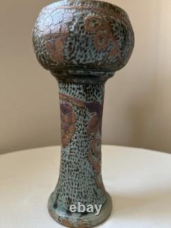 Antique Arts Crafts Studio Pottery Chalice Grape Vine Motif Hand Thrown 1905-25