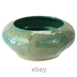 Antique Arts & Crafts Studio Pottery Low Bowl Signed C1910
