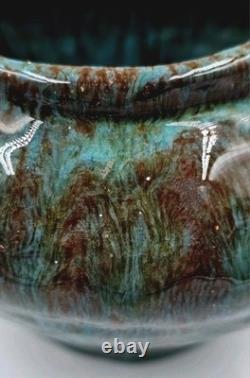 Antique Arts & Crafts Verdigris & Blue Pottery Jardinere Early CLEWELL Unsigned