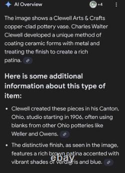 Antique Arts & Crafts Verdigris & Blue Pottery Jardinere Early CLEWELL Unsigned