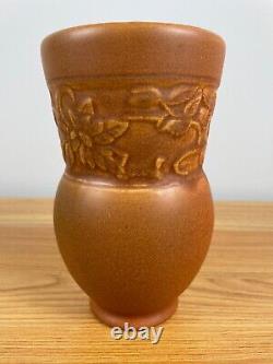 Antique Arts & Crafts Weller Art Pottery Pumpkin Orange Matte Breton 6 Vase