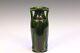 Antique Awaji Pottery Arts & Crafts Green Buttress Architectural Monochrome Vase